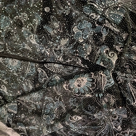 WAS $49 NOTATION Black velvet Sparkly faux Sequin jacket Pullover Top - Picture 4 of 9